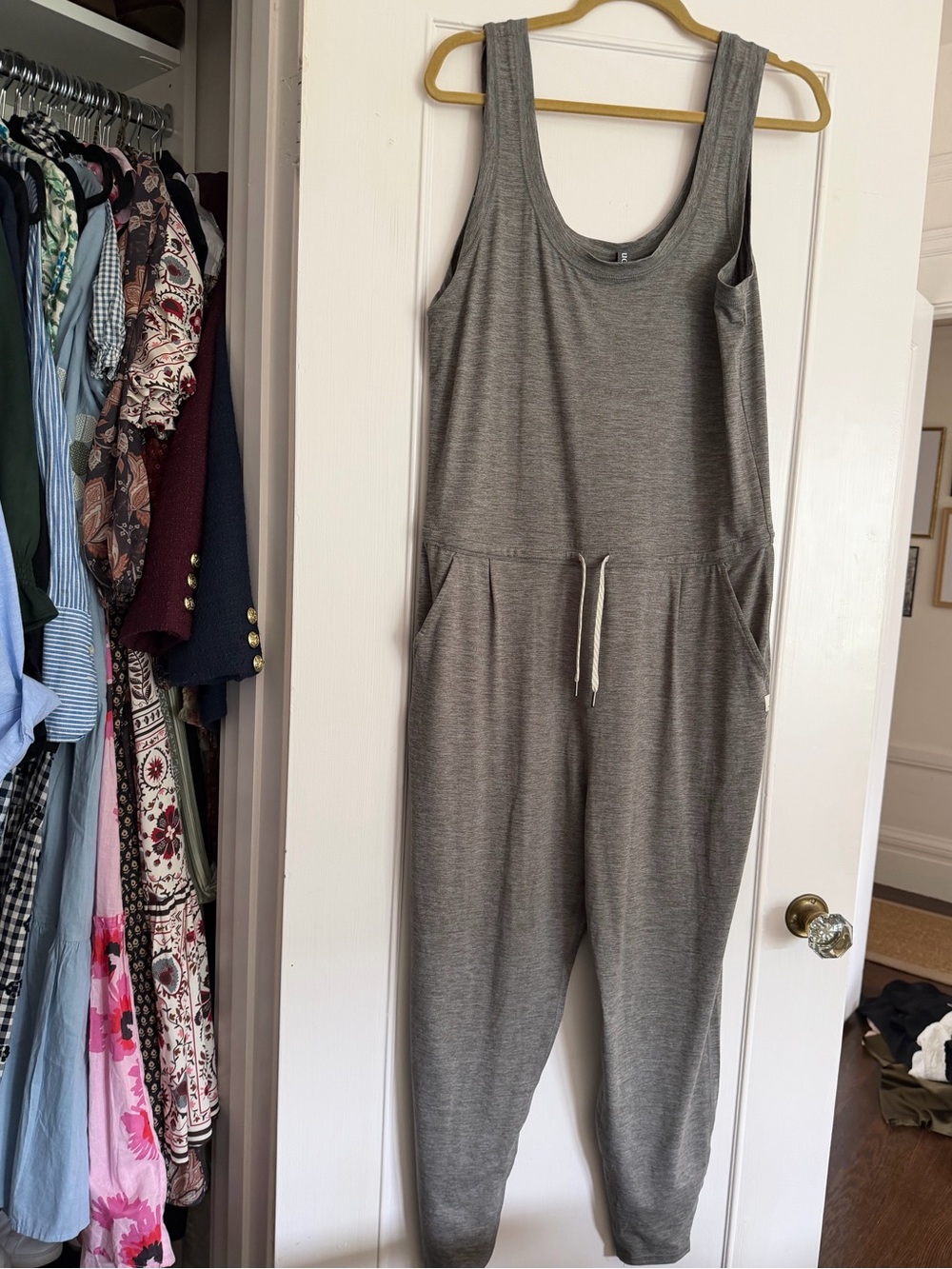 Women’s Vuori Gray Sleeveless Drawstring Jumpsuit